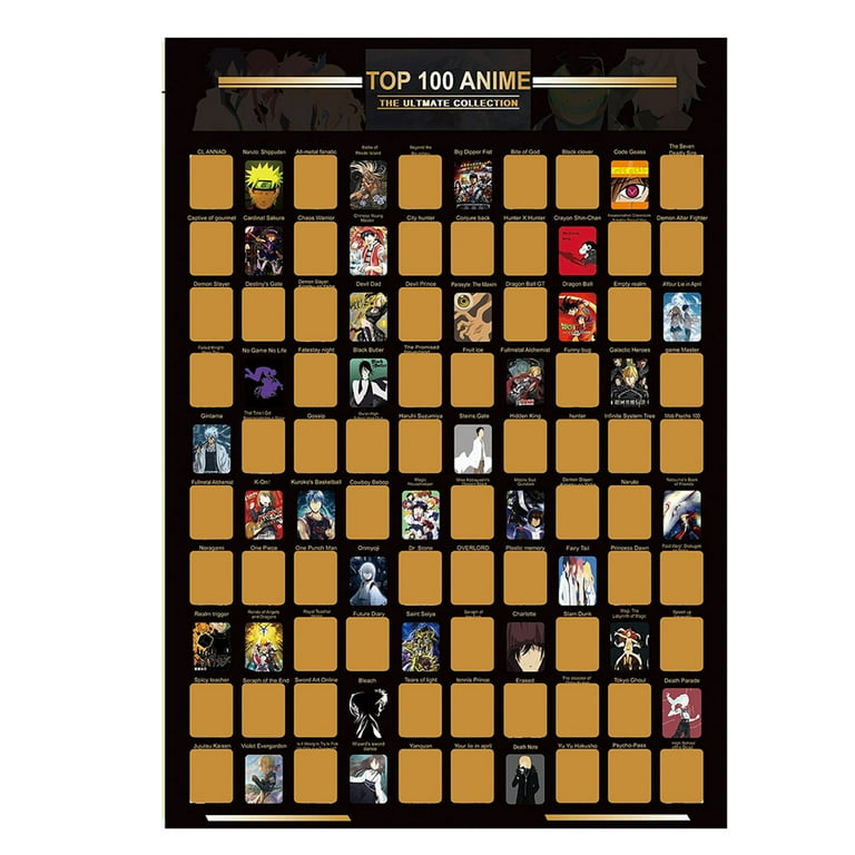 newest 100 anime scratch off poster