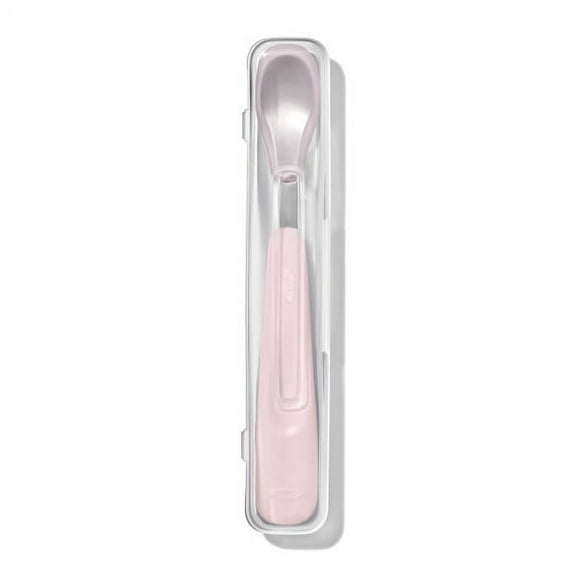 OXO Tot Baby Travel Feeding Spoon with Soft Silicone for 6  Months - Blossom