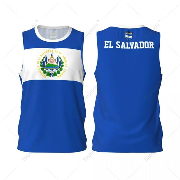 El Salvador Flag Men Basketball Sports Jersey Running Fitness Multifunction Sleeveless tshirt Exclusive Custom Name Nunber