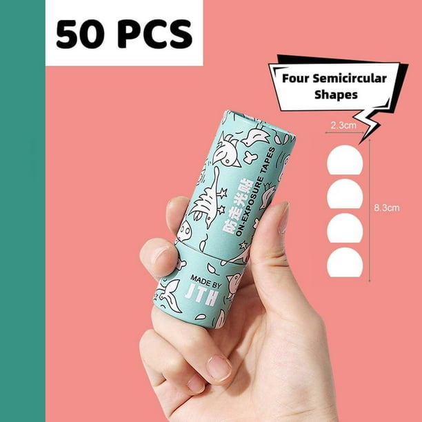 Cinta transparente de doble cara para ropa interior | Adhesivo PET transpirable | Sujeto invisible seguro de prendas | 50 piezas 9,6x3,5 cm | Agarre compuesto fuerte para vestidos, camisas