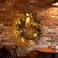 thumbnail image 5 of St. Patrick's Day Wreath with Bow, Fall Decor Wreaths for Front Door, Realistic Pine Wreath, Large Green Cypress Wreaths for Home Fireplace Wall Window Porch Outdoor Xmas Holiday Decor (B, 14.15"), 5 of 8