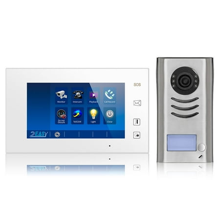 Intercom System Kit - Video Intercom Entry System DK4711 1 Apartment Audio/Video Kit with 1 Touch Screen Monitor