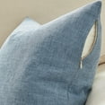 thumbnail image 3 of Set of 2 Grey Blue Pillow Covers 18x18 Inch Rustic Linen Square Decorative Throw Pillow Covers for Sofa Couch Farmhouse Home Decorations, 3 of 6