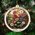thumbnail image 3 of Hollyhocks Stained Glass Suncatcher Ornament – Text Christmas 2025 Tree Decoration Gift for Family, Friends, Man & Woman, 3 of 6