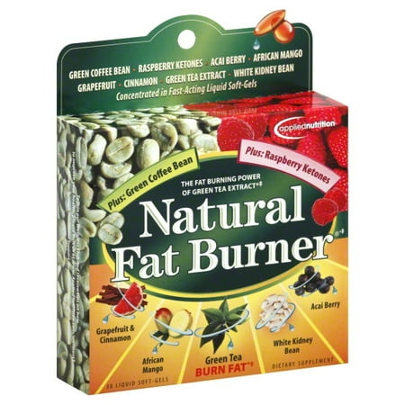 Applied Nutrition Natural Fat Burner with Green Tea & Raspberry Ketones, Liquid Soft-Gels, 30 Ct