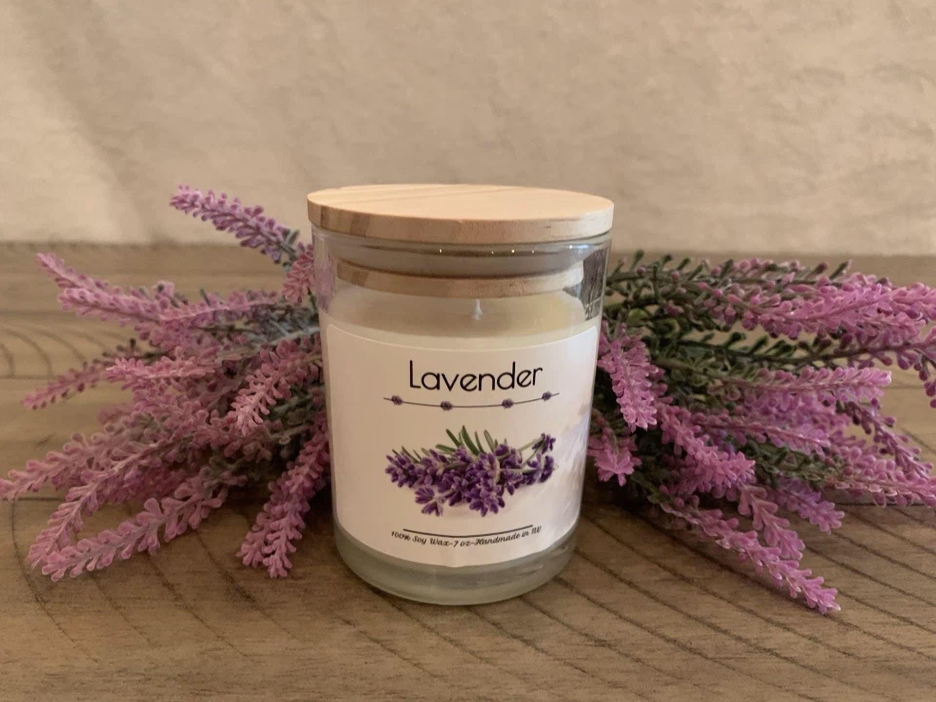 Lavender Homemade Scented Candle- 100% Soy Wax - 7 Oz | Gift For Her/Him