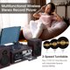 thumbnail image 2 of Yescom Vinyl Record Player with Speakers Turntable Bluetooth Tape Cassette CD Player Retro, 2 of 11