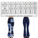 thumbnail image 2 of Pantalones vaqueros de corte acampanado para mujer y niña, con parches de mezclilla, elásticos y ajustados, con pierna acampanada S, 2 of 9