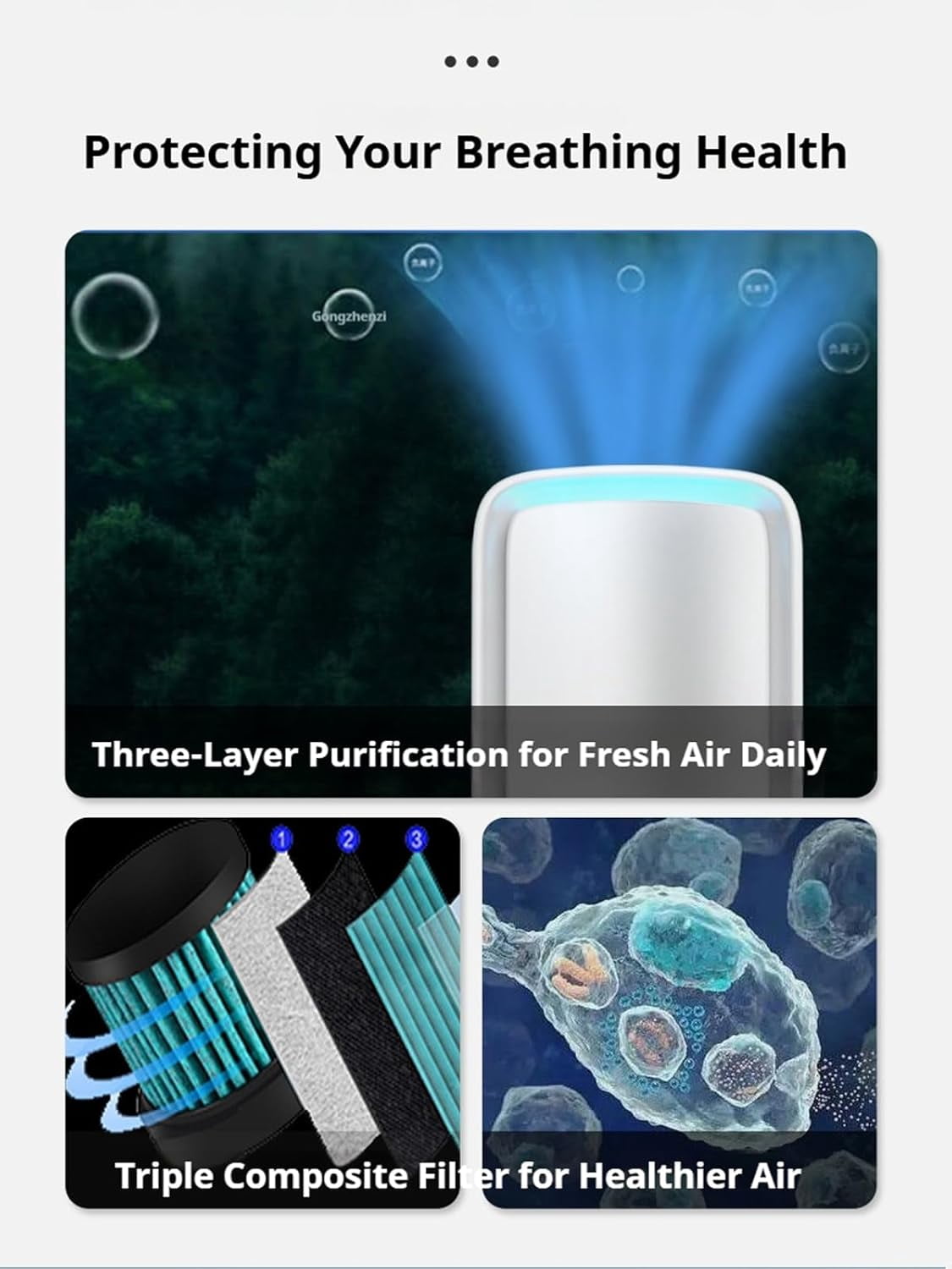 Clairu Revolutionary Air Purifier, Claru Ionic Air Purifier Plug In, Remove Smell and Pollutants, Ultra-Quiet, Suitable for Bedrooms, Toilets, Closets, Pet Room (3PCS)