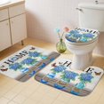 thumbnail image 4 of Home Blue Hydrangea Bathroom Rugs Set Vase Vintage Watercolor Art Decor Non Slip Absorbent Soft Bath Mats 3 Piece Set with Bathroom Rug, U-Shaped Floor Mat, Toilet Seat Cover Small Size, 4 of 9