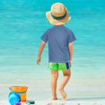 thumbnail image 4 of FORMRS Boys Rash Guard Short Sleeves Swim Shirt Quick Dry UPF 50+ Sun Protection, Sizes 3-12T, Pink Leaves, 4 of 6