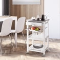 thumbnail image 2 of Costway Carro de Servicio 4 Niveles Isla de Cocina Rodante con Encimera de Metal Cajón Extraíble Cesta Bandeja Móvil 47 x 39 x 85 cm Blanco, 2 of 10