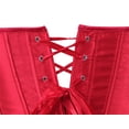 thumbnail image 4 of Women's Satin Corsets Top Plus Size Gothic Overbust Corset Lace up Vintage Bustier Corset Red Size 4XL, 4 of 5