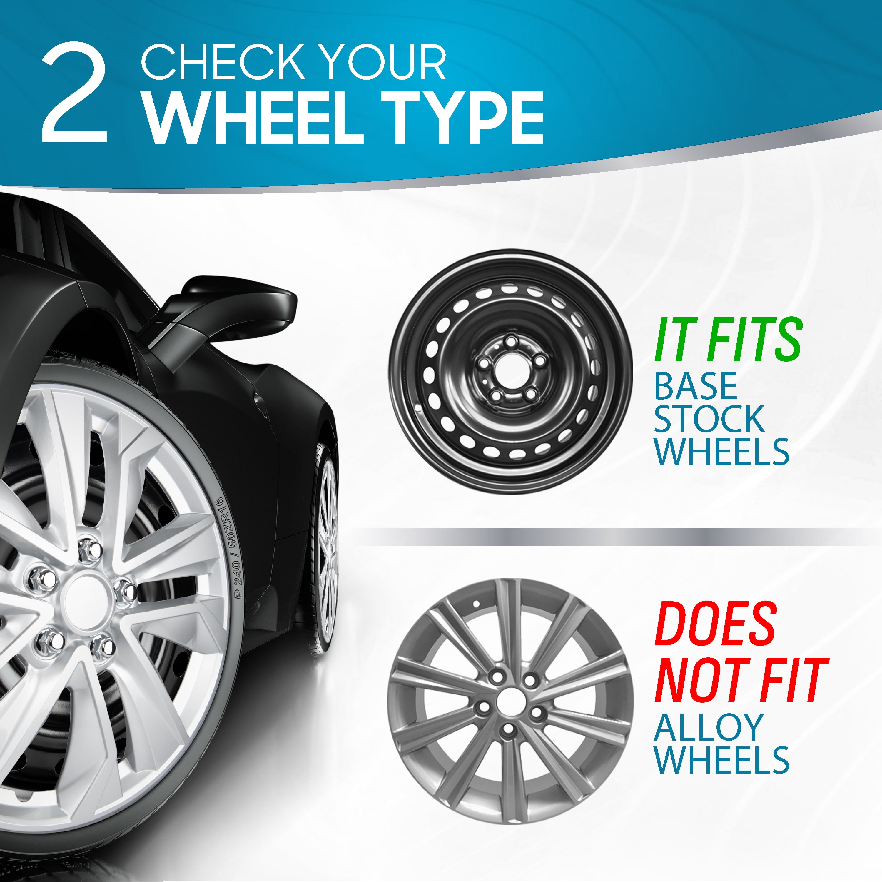 BDK 16 Inch Hubcaps Set of 4 – OEM Replacement Snap-On Wheel Rim Covers - Universal Fit Car Wheel Cover for Cars, Trucks, SUV, Vans Durable ABS Silver 10-Spoke Hub-Cap Car Accessories Exterior