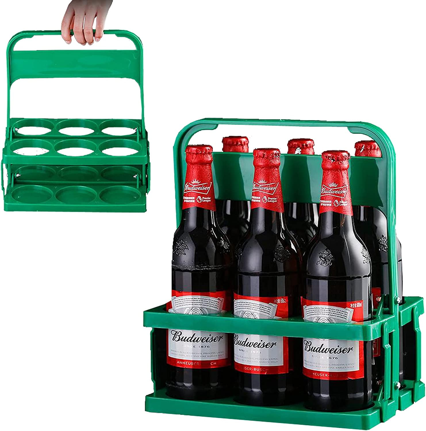 NOGIS Foldable Cup Holder with Handle, Plastic Drink Delivery Carrier