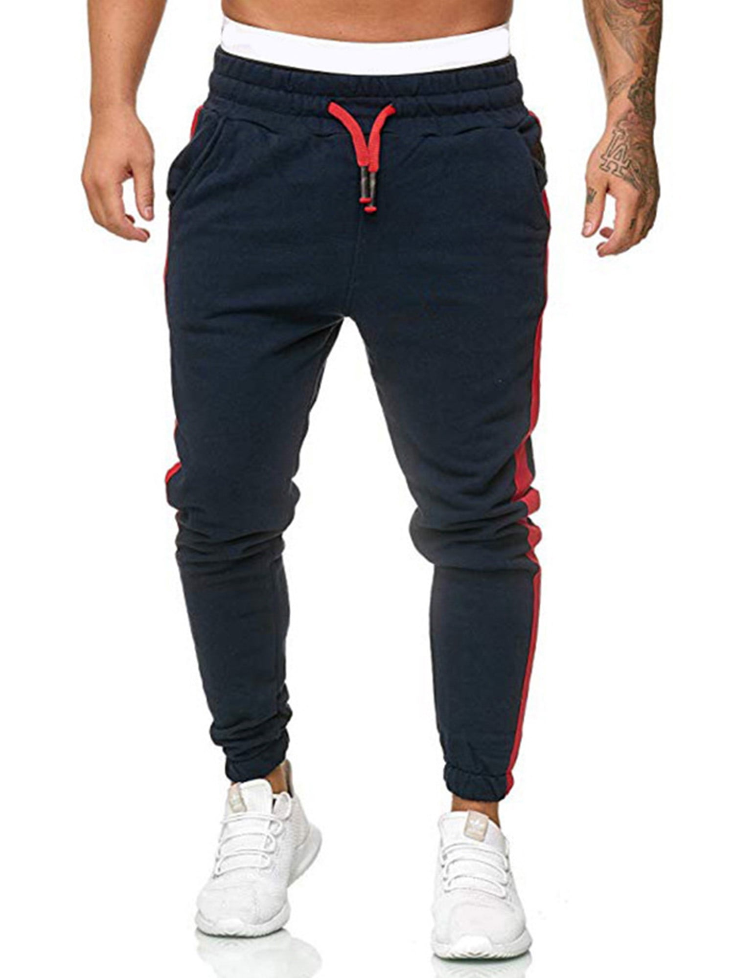 Causal Slim Fit Running Trousers Tracksuit Jogging Bottoms with Double Pockets Funnygals Mens Gym Joggers Sweatpants
