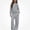Gray, variant on ITSAME Girls Fleece-Lined Hooded Sweatshirt and Wide Leg Pants Set 2-Piece Heart Print Casual Warm Outfit Size 11