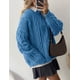 thumbnail image 5 of Suéter PRETTYGARDEN Oversized de Punto Trenzado Azul XL, 5 of 6