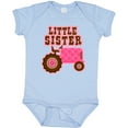 thumbnail image 3 of Inktastic Pink Tractor Little Sister Girls Baby Bodysuit, 3 of 5
