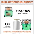 thumbnail image 3 of Caynel 2 in 1 Portable Propane Heater and Stove, Outdoor Camping Liquefied Gas Stove, Ice Fishing Hiking Hunting Survival Emergency, Bright Green, 3 of 8