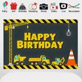thumbnail image 6 of Construction Themed Happy Birthday Banner Background Party Decors Photography Props Birthday Party Backdrop Decorations, 6 of 7