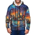 thumbnail image 4 of JUNZAN Neon Shanghai Cityscape Night Print Men's Zip Up Hoodie Athletic Hoodies Long Sleeve Hooded Sweatshirts With Pockets (S-3XL), 4 of 6