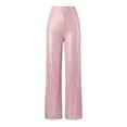 thumbnail image 5 of Women's Plus Linen Pants Women Petite Dressy Women's Fashion Casual Sequined Pants Sparkling Sequins High Waisted Wide Leg Flared Pants Flared Pants Nightclub Wear, 5 of 5