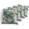 thumbnail image 5 of Ambesonne Eucalyptus Leaves Throw Pillow Cover 4 Pack, Rhombus Clouds, 16", Grey Teal Earth Yellow, 5 of 7
