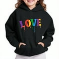 thumbnail image 2 of bbymog Boys and Girls Hoodie with Pocket Long Sleeve Hooded Sweatshirt Fall and Winter Casual Hoodies for Teen Girls Black 4 Years, 2 of 4