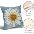 thumbnail image 2 of Summer Daisy Floral Pillow Covers 20X20 Inch Set of 2 White Petal Flower Bloom Decorative Pillow Cases Blue Seasonal Cotton Linen Cushion Case Farmhouse Home Decor for Sofa Couch Porch Outdoor, 2 of 6