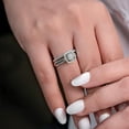 thumbnail image 2 of NYS Jewellrs 14K White Gold Plated 2.40 Ct Round Cut White Diamond Wedding Engagement Bridal Ring Set For Women's 925 Sterling Silver -9.5, 2 of 3