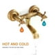 thumbnail image 2 of Vintage Copper Kitchen Faucet Hot Cold Water Mixer Tap Double Handle Sink Faucet Wall Mounted Water Tap for Home Bathroom, 2 of 5