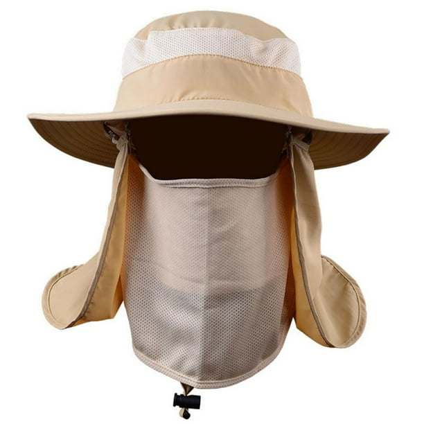 Outdoor Hiking Fishing Bucket Hat Wide Brim Boonie Snap Sun Hat Flap