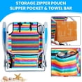 thumbnail image 5 of Portable Beach Chair for Adults, Outdoor Camping Chair Lay Flat Folding Backpack Beach Reclining Chair with 5 Positions, Headrest, Cup Holder, Heavy Rainbow Striped, 5 of 13