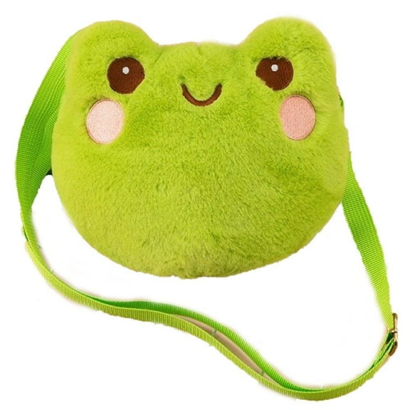 Cute Crossbody Bag Frog Plush Shoulder Bag Cartoon Animal Handbag Plush Backpack Small Doll Frog Bag