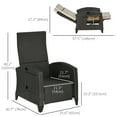 thumbnail image 3 of Outsunny Fauteuil Inclinable d'Extérieur avec Dossier Réglable, Coussin, Kaki, 3 of 10