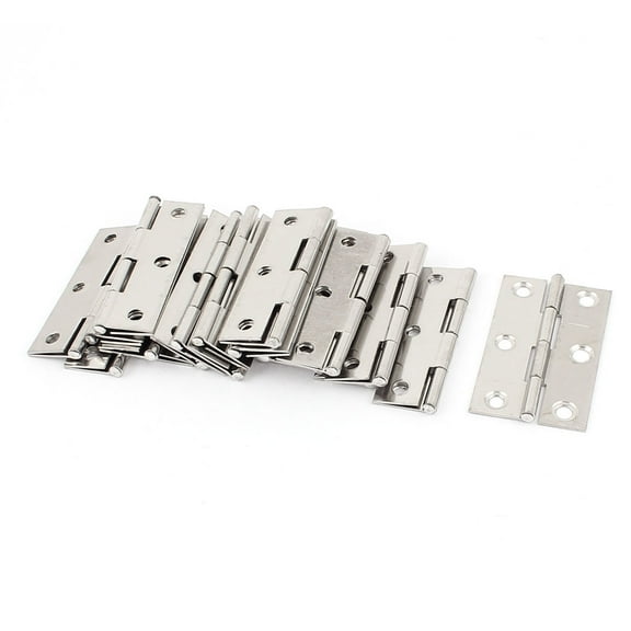 Uxcell 10Pcs 2.5" Silver Tone Metal Folding Closet Window Drawer Furniture Door Hinge