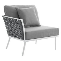 Modway Stance Modern Fabric & Aluminum Outdoor Left-Facing Armchair in Gray