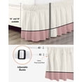 thumbnail image 3 of Pink Geometric Wrap Around Bed Skirts for California King Bed 16" Drop,Bed Skirt with Adjustable Elastic Belt Dust Ruffle Bed Valance Modern Beige Color Block Black Lines Art Bed Frame Cover, 3 of 7