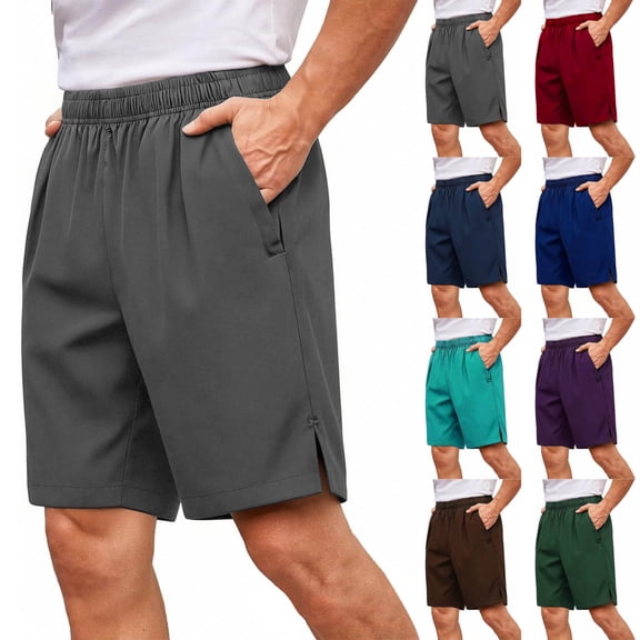YgkuHd Mens Shorts with Pockets Men's Stretch Cargo Shorts Casual Drawstring Classic Summer Short With Multi Pockets Men's Big and Tall Cargo Shorts,Dark Gray_S