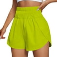 thumbnail image 2 of VV AVEORS Running Shorts For Women Dressy Casual Quick Dry Elastic High Waisted Workout Active Shorts Sport Athletic Short Pants Fluorescent Green S, 2 of 7