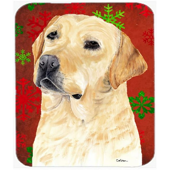 Labrador Red And Green Snowflakes Christmas Mouse Pad, Hot Pad Or Trivet