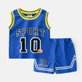 thumbnail image 2 of Suilloe Toddler Kids Activewear Outfit Sets Basketball Sleeveless Vest And Mesh Shorts Set Kids Boys Girls Summer Active Play Comfortable Loose Fit Sport Outfit Sets,2 Piece，4 -5 Years, 2 of 9