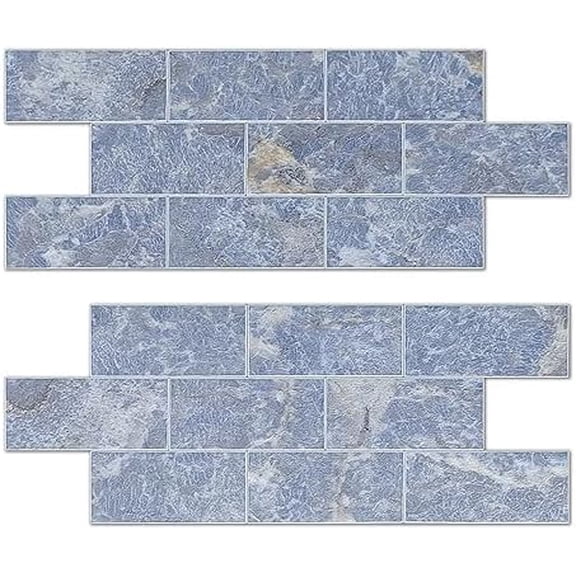 Peel and Stick Backsplash Wall Tile for Kitchen, 20-Sheet Subway Adhesive PVC Mosaic Tiles Decorative Backsplash Tiles Stick on Bathroom, Fireplace, RV, Marble Blue$$Tools & Hardware Other