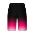 thumbnail image 3 of BXINGOHAI Casual Fashion Gradient Shorts For Men Stretchy With Pockets Drawstring Elastic Waist Shorts Summer Beach Loose Fit Shorts Fall Savings Hot Pink,S, 3 of 3