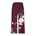thumbnail image 5 of Lounge Sets for Women Two Piece Casual Floral Print Short Sleeved Round Neck and Cropped Pants Set, 5 of 7