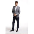 thumbnail image 1 of Elie Balleh Navy Brocade Paisley Men's Blazers Sports Coat Jacket, 1 of 1