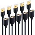 thumbnail image 1 of Besgoods Cable de extensión USB [paquete de 5] 10 pies extra largo tipo A macho a hembra Cable extensor USB 2.0 USB A carga y transferencia de datos para teclado ratón impresora unidad flash disco dur, 1 of 5