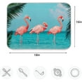 thumbnail image 4 of FREEAMG Tropical Lake Three Pink Flamingo Absorbent Dish Drying Mat Microfiber Kitchen Countertop Table Protector Multi-Purpose Counter Rack Sink Drainer Pad 16"x 18", 4 of 6