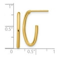 thumbnail image 2 of 14k Solid Yellow Gold Polished 1.8mm Oval Post J-hoop Earrings 21x9mm Wide 1.8mm Thick Hoop Earring for Women, 2 of 2